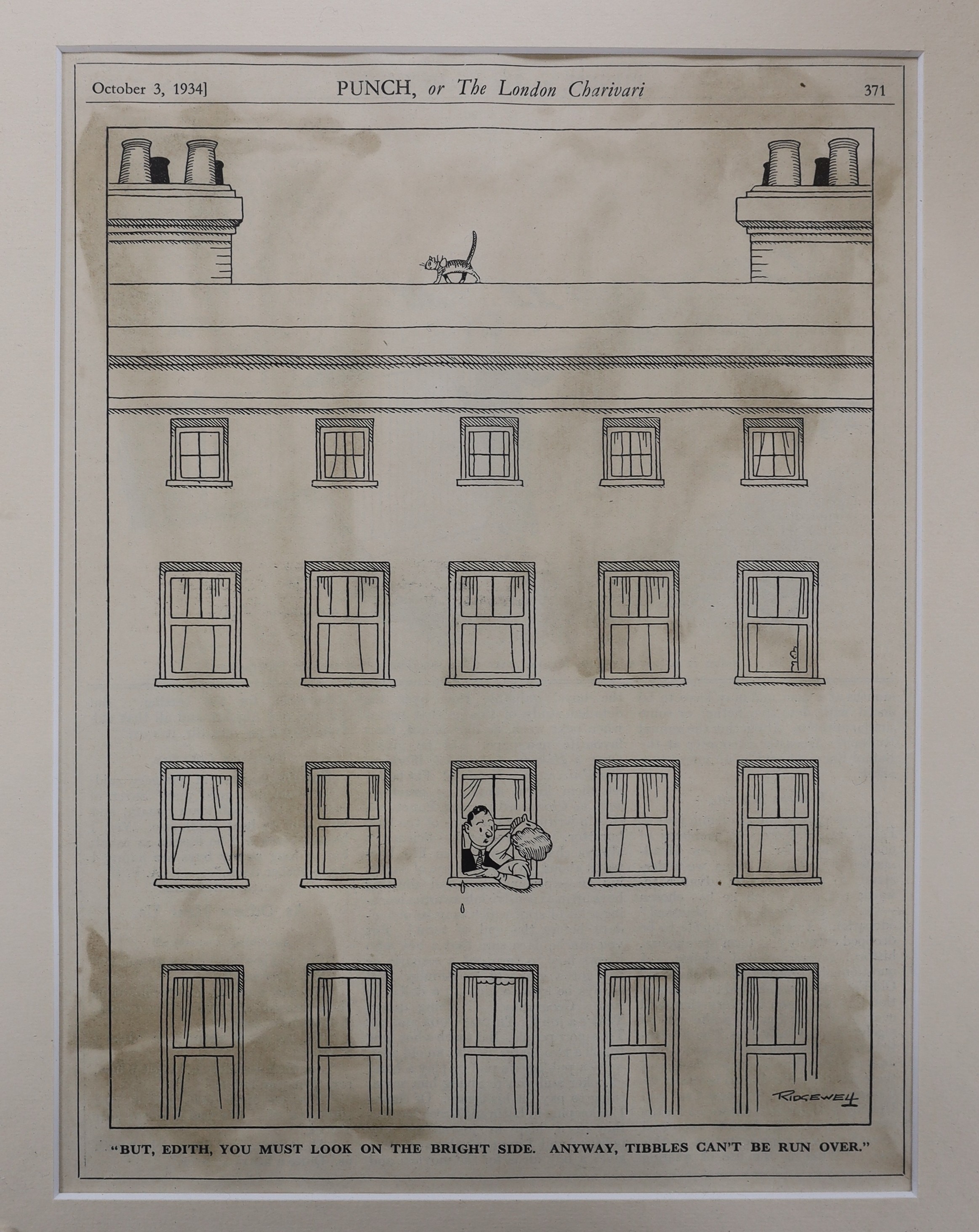 Four William Ridgewell for Punch printed cartoons c.1935, 25 x 19cm